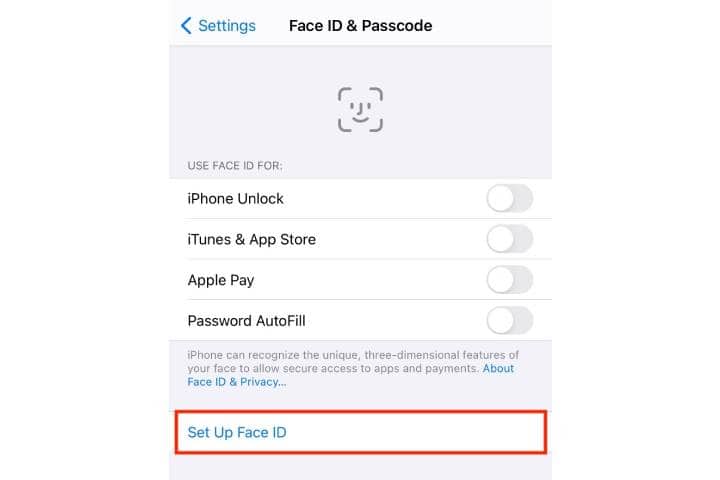 Face ID and Passcode